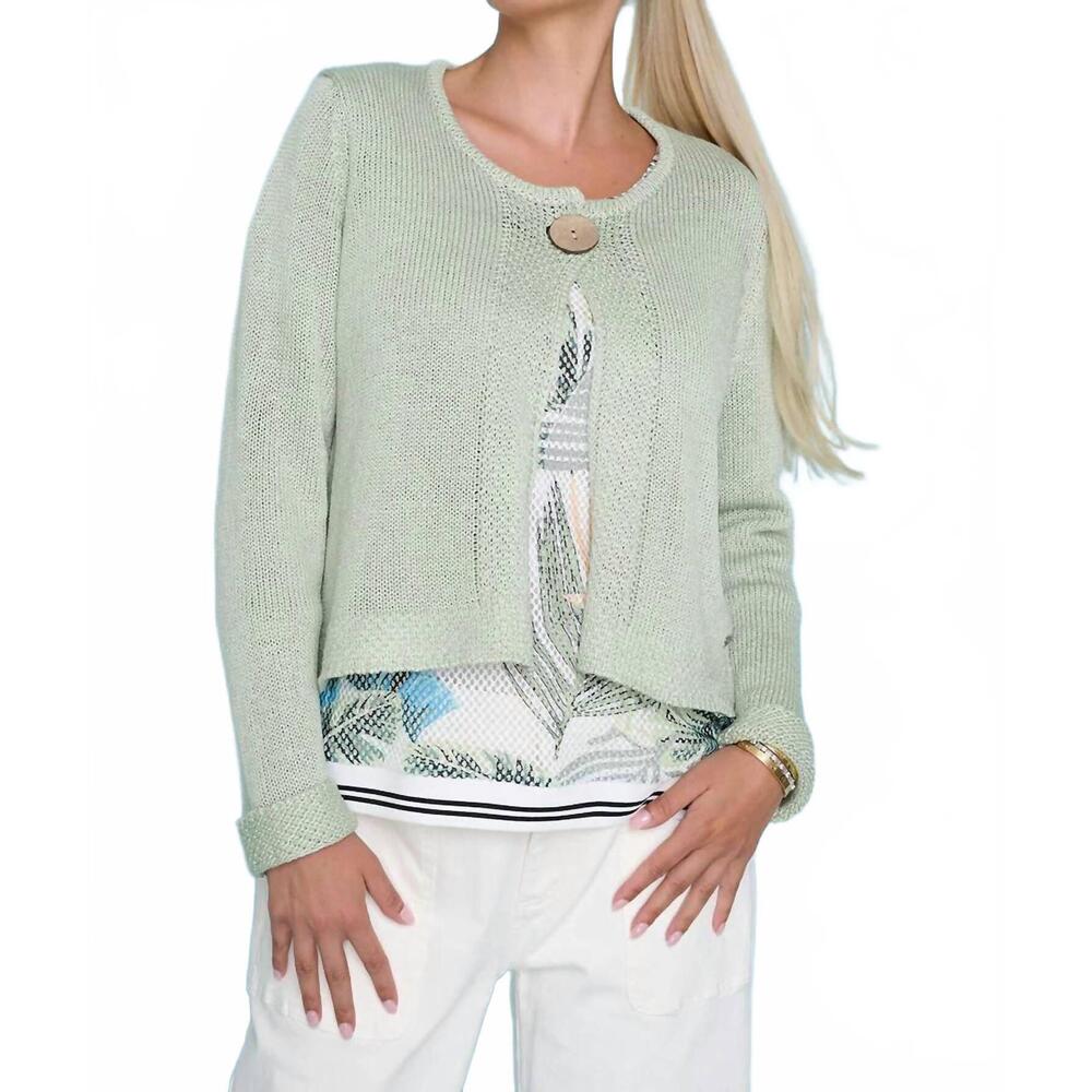 NEW PICADILLY classic one button cardigan in tendril